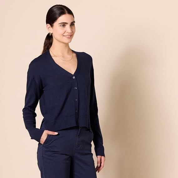 Navy Blue Button-Up Cardigan image 3